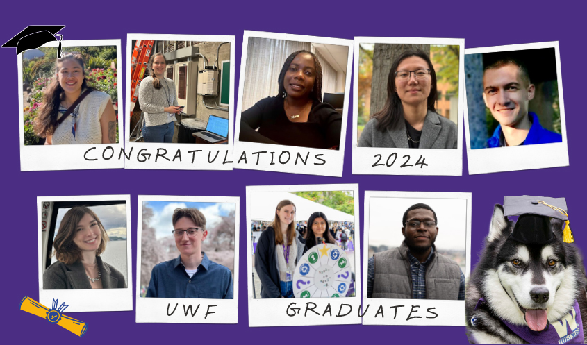 polaroids of pictures of graduates with words 'Congratulations 2024 UWF graduates'