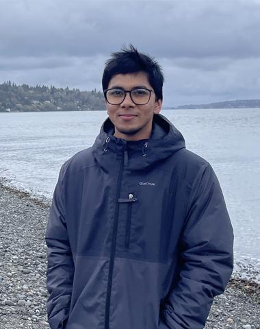 Aashish Singh on a beach