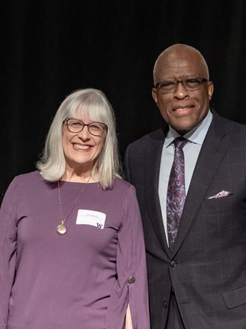 Cindy Magruder and UW President Robert J. Jones 