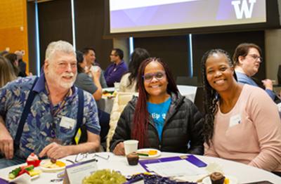 Thomas Gobich, Bonnie Meneese and Geryna Savage at Distinguished Staff Awards ceremony