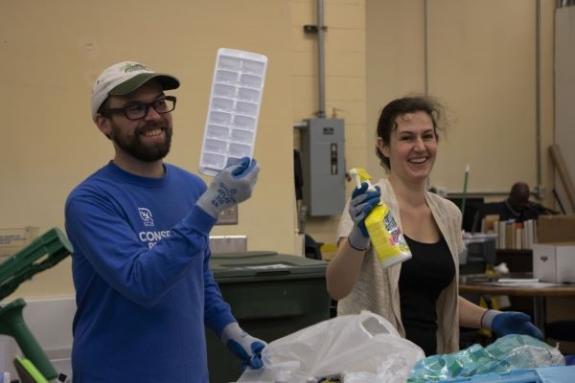UW Recycling sorts through donations.