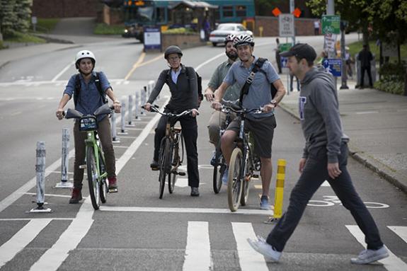 bicycles at crossing