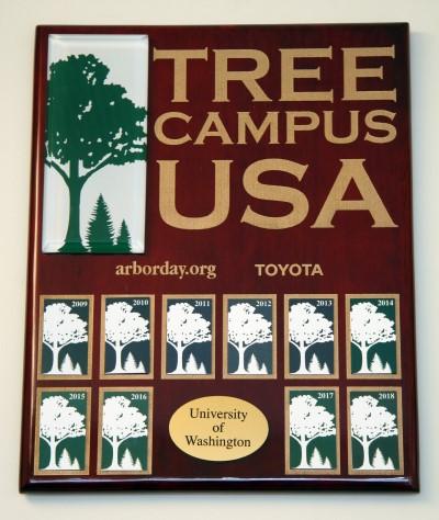 Tree Campus USA 10 year plaque