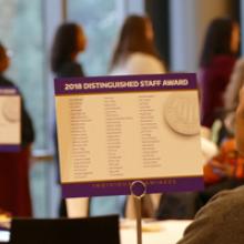 Nominees lined up during DSA reception in the HUB ballroom.
