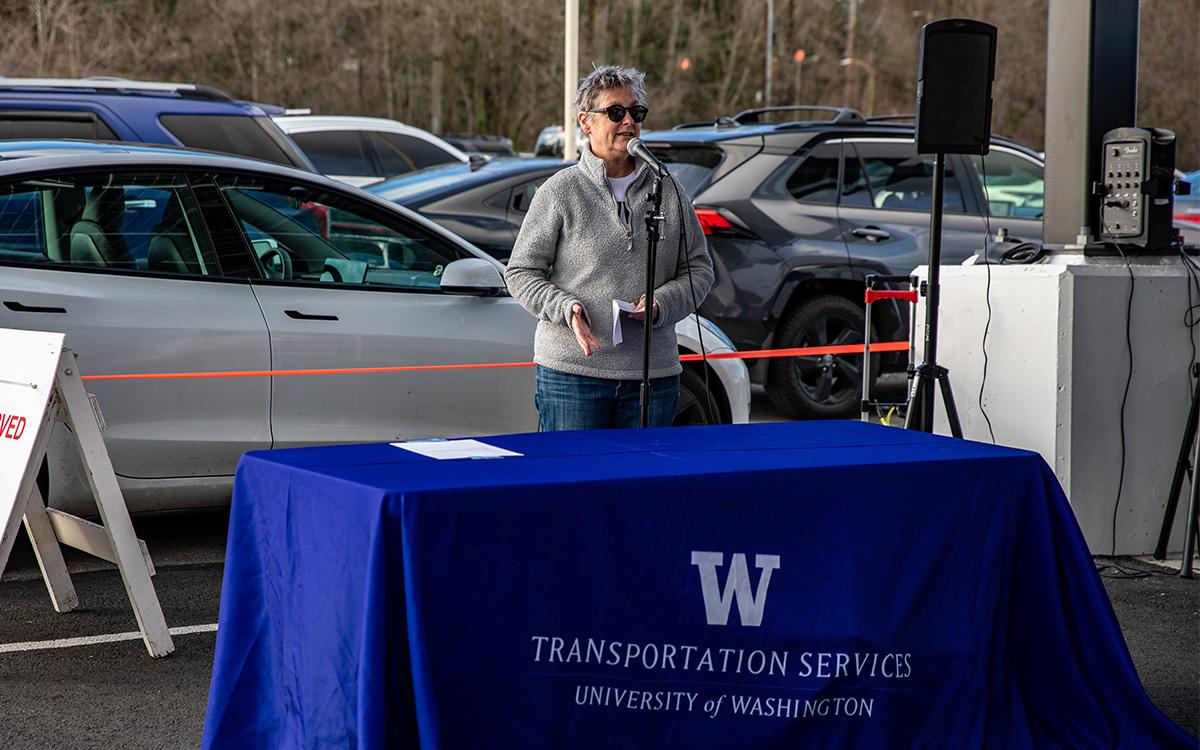 Jan Whittington speaks at an event