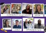 polaroids of pictures of graduates with words 'Congratulations 2024 UWF graduates'