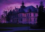 Denny Hall in purple light