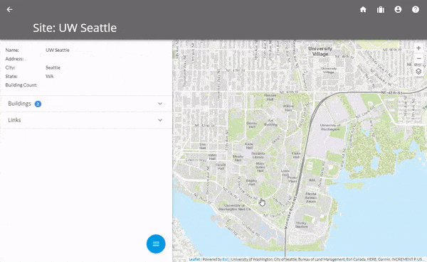 animated gif showing how to navigate the map interface in space manager