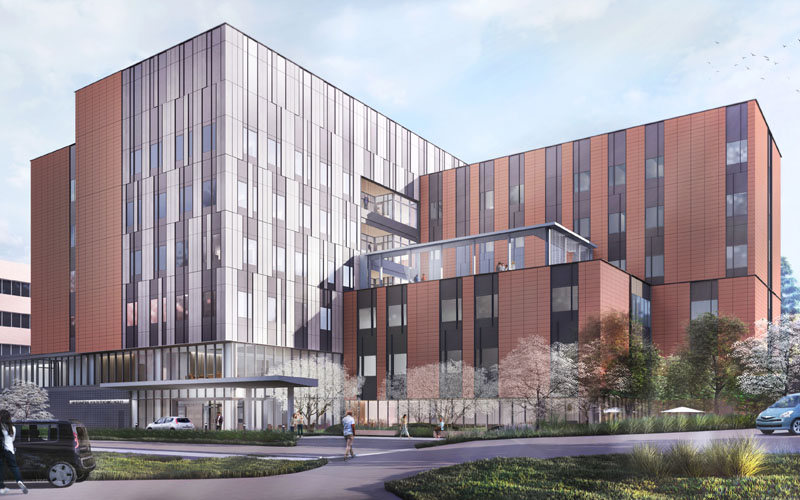 exterior rendering of new uwmc behavioral health teaching facility