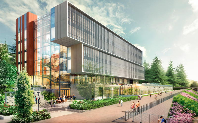 life sciences building exterior rendering