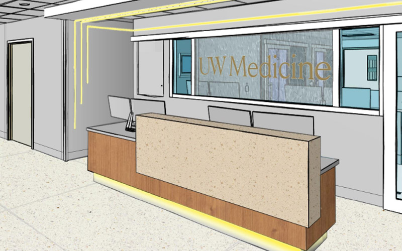 interior rendering of uwmc ed east extension