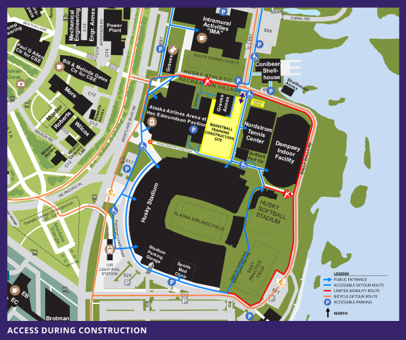 Access map during the ICA basketball facilities construction project