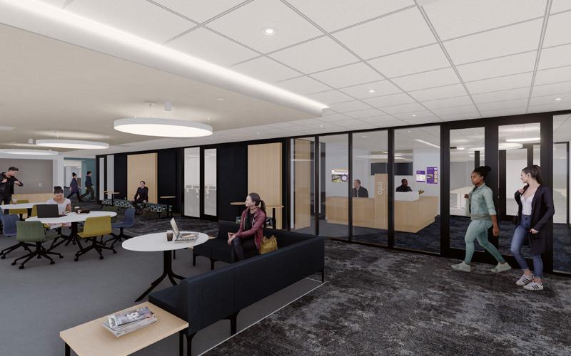 interior rendering of gather library space