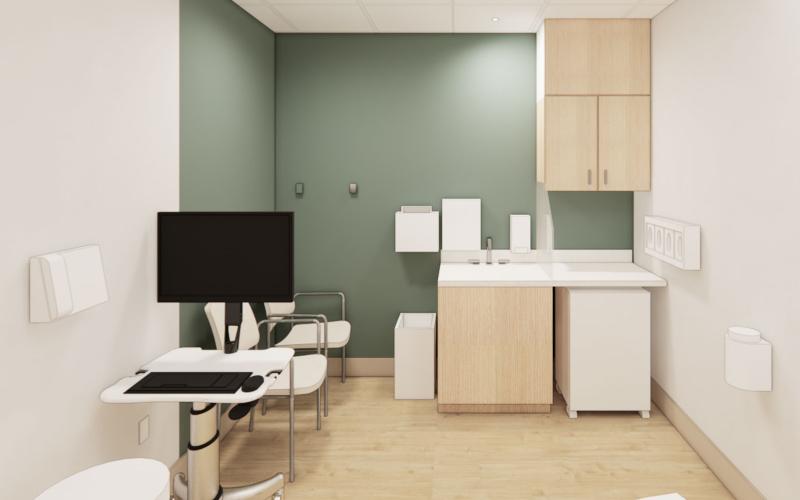 Rendered photo of clinic room