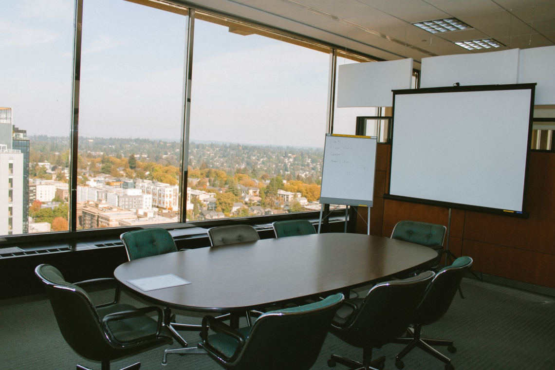 Green Lake Conference Room looking out over North Seattle on a sunny day