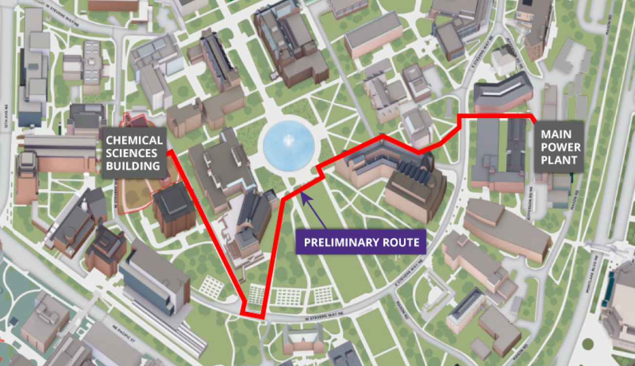 UW Campus Map view of project location