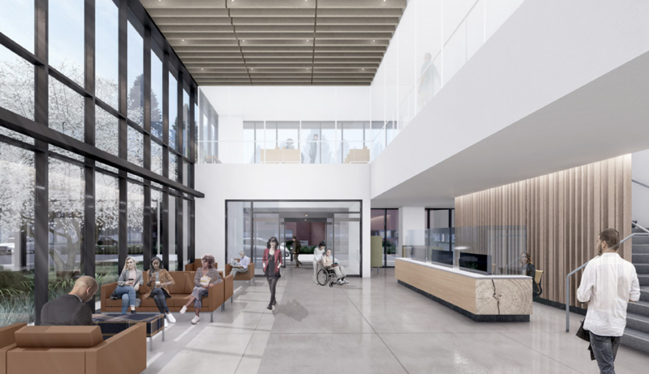interior rendering of new uwmc behavioral health teaching facility