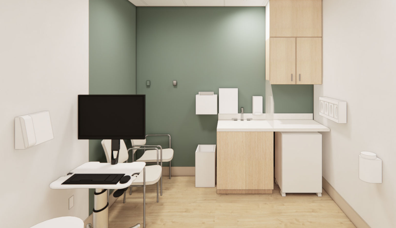 Rendered photo of clinic room