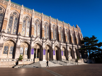 Front view of Suzzallo Library at Seattle campus UW