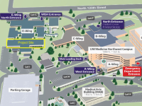 uwmc northwest campus map with project site in the e-wing outlined