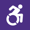 wheelchair icon with a purple background