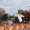 Construction of College GameDay set on Red Square