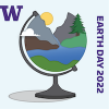 Image of earth globe with earth day 2022 text and UW logo