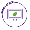 graphic of computer with green leaf inside it