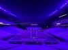 Husky stadium bathed in purple
