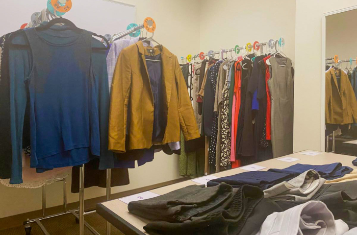 racks of professional clothes