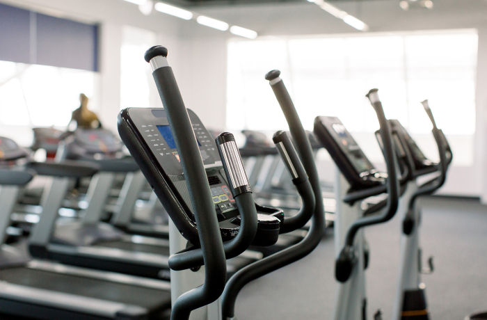 ellipticals in a gym