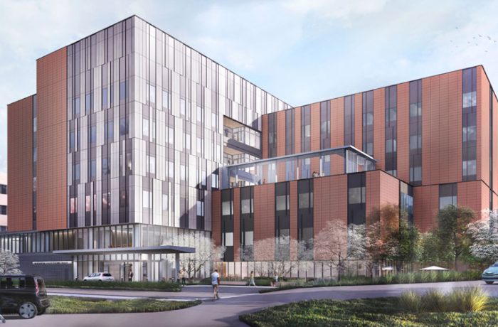 exterior rendering of new uwmc behavioral health teaching facility