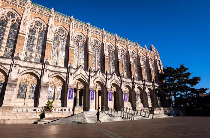 Front view of Suzzallo Library at Seattle campus UW