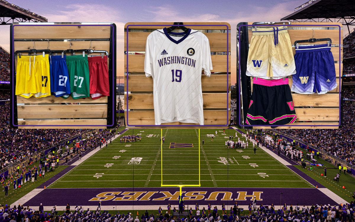 Solid color shorts - $5.00 each  Jersey - $15.00 each  Gradient color W shorts - $10.00 each