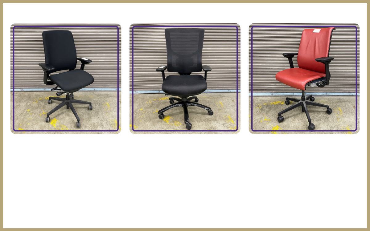 trio of office chairs