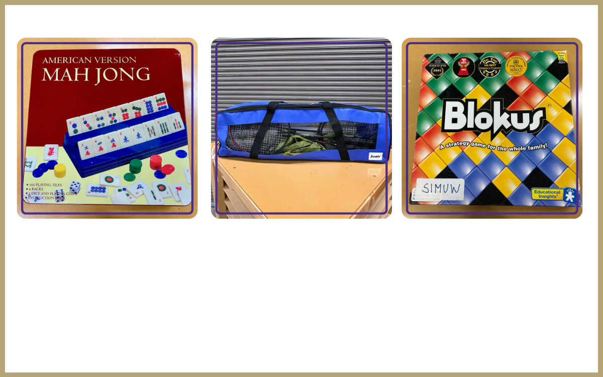 Mahjong, Badminton set, Blokus