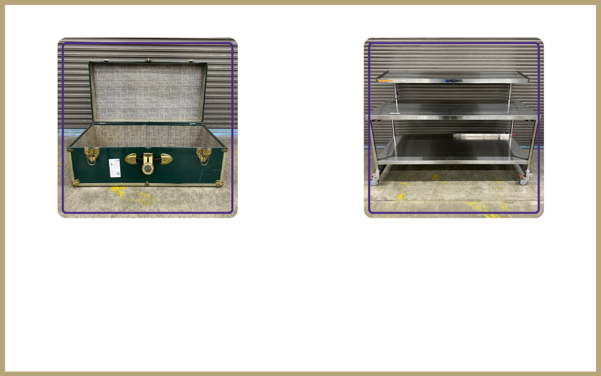 storage trunk and metal prep table