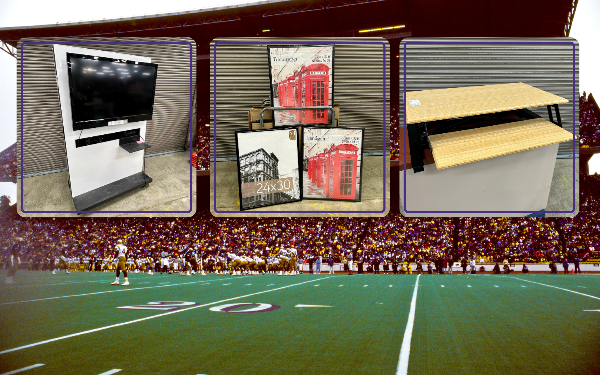 Rolling Whiteboard w/ Vizio TV - $250.00 24" X 30" Frames - $5.00 each Adjustable desktop - $25.00