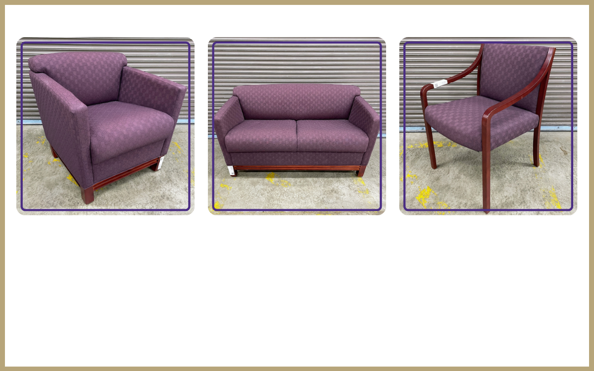 purple and dark cherry lounge furnishings