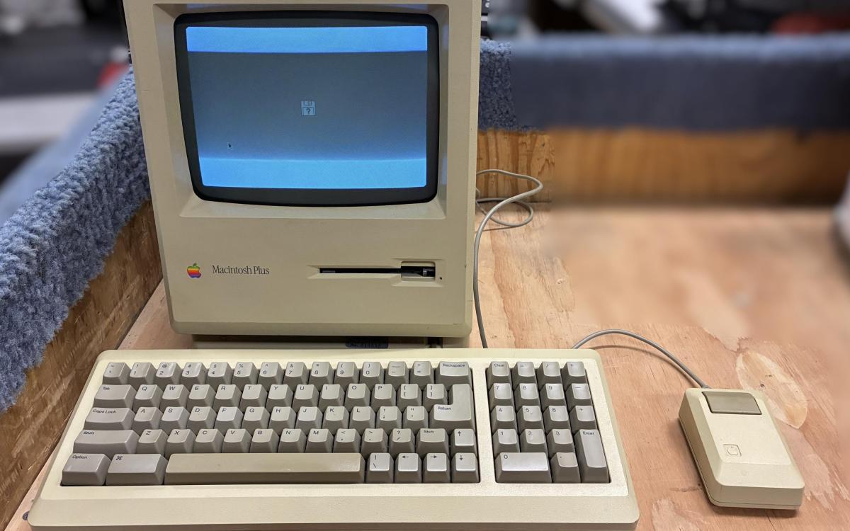 Vintage Macintosh computer.