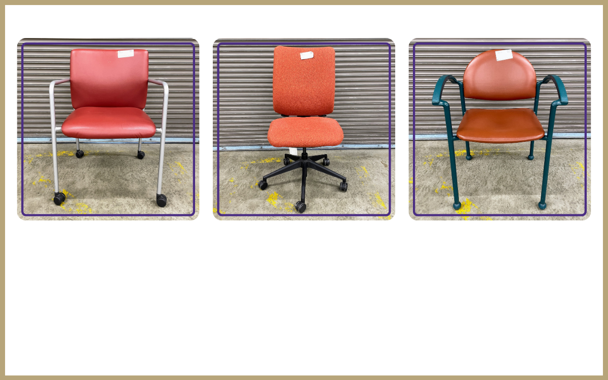 trio of orange chairs