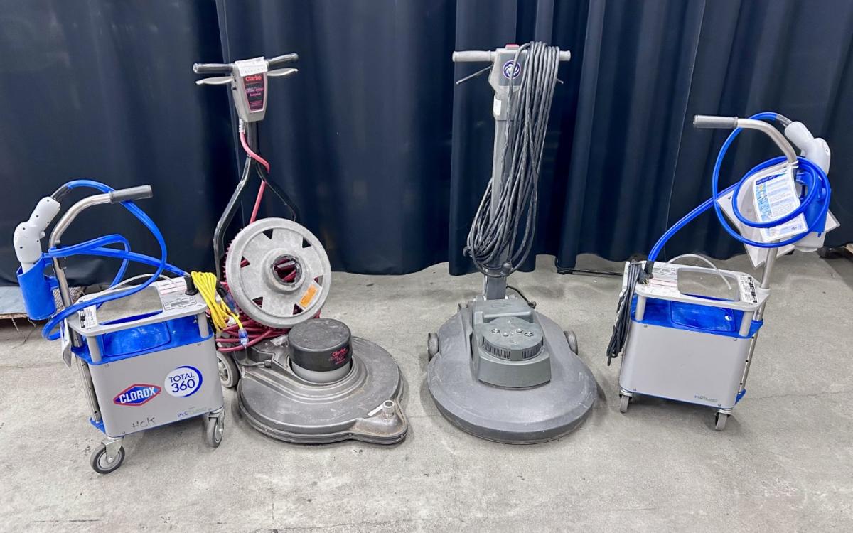 Four pieces of miscellaneous janitorial equipment.