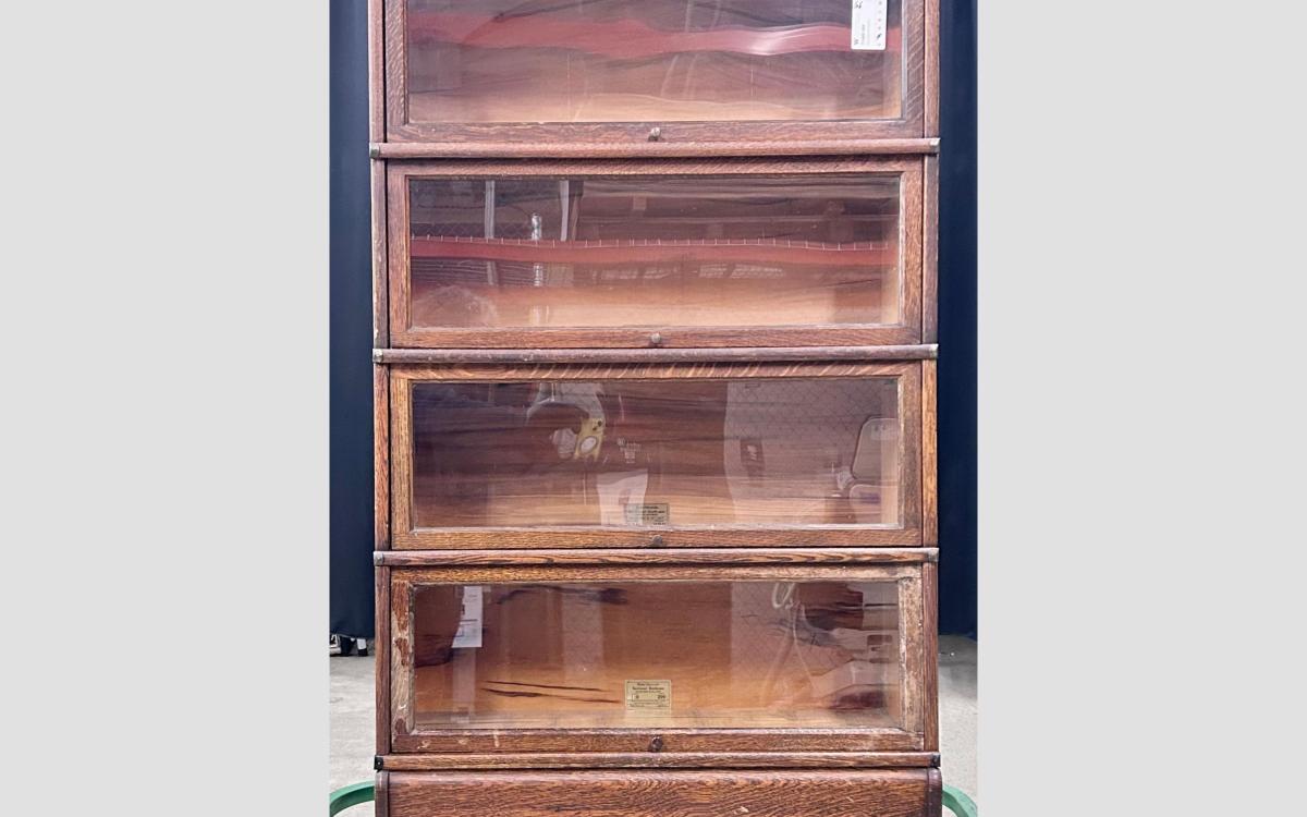 4-stack oak barrister's bookase.