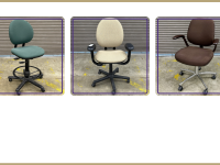 Steelcase Criterion green and yellow chairs, Steelcase vintage brown office chair