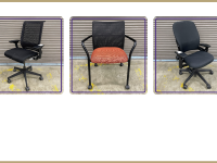 Trio of black office chairs