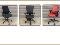 trio of office chairs