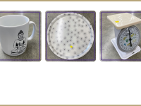 coffee mug, round tray, kitchen scale