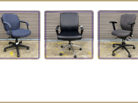 trio of office chairs