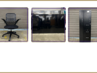 office chair, flat screen tv and storage locker