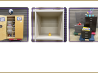 wood cabinet, various kids toys, small rubber ducky and dressers